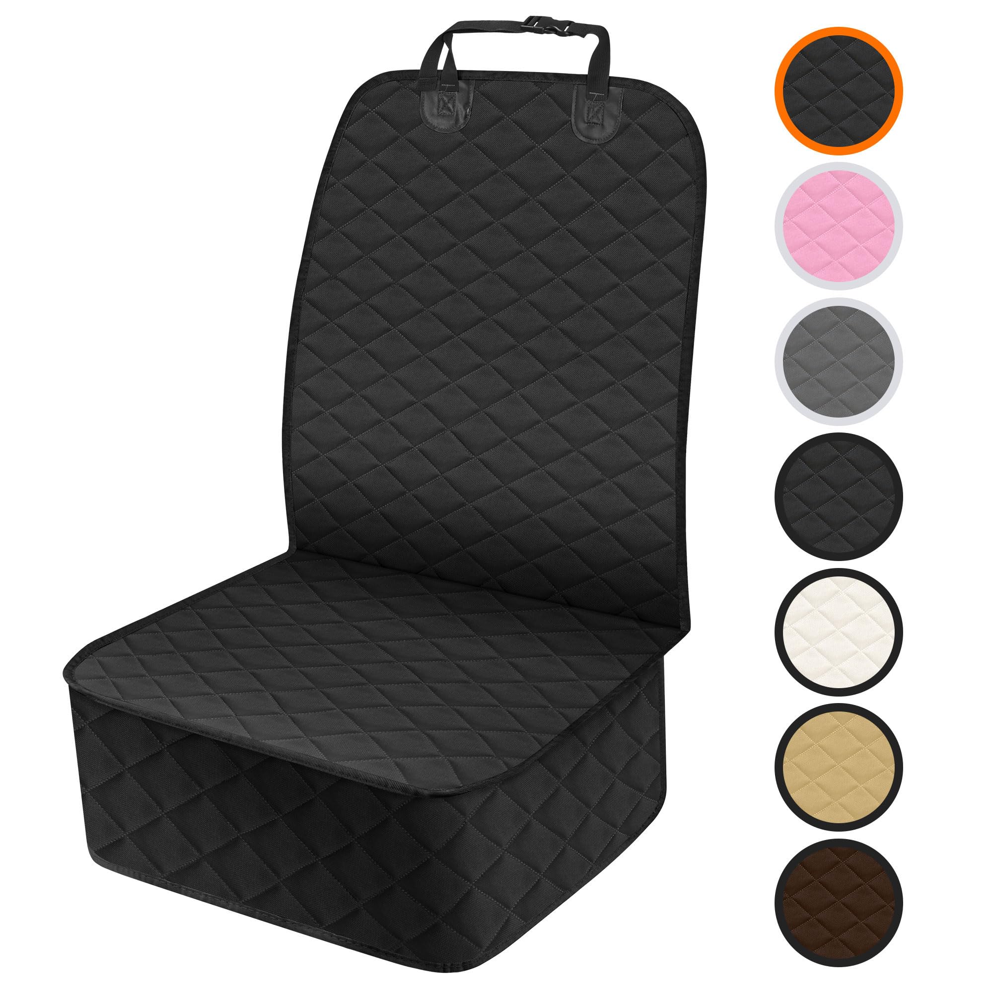 NECKORY Dog Car Seat Cover Front Dog Car Seat Cover Nonslip Scratch-Proof Waterproof Pets Car Seat Covers SUV Trucks Sedans Car Seat Protector for Dogs - M Black